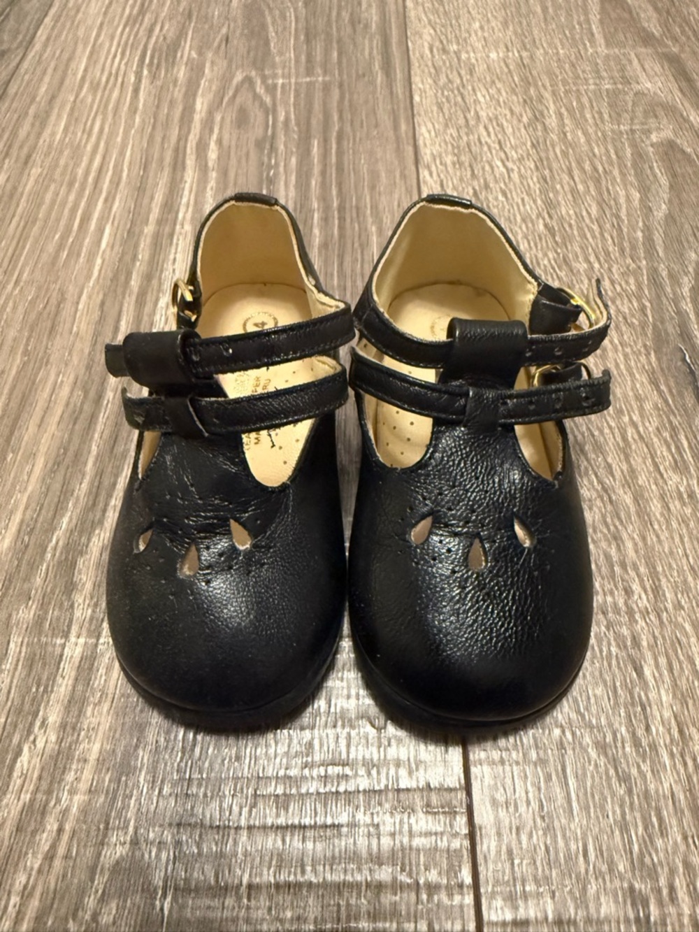 Josmo Shoes Baby Girl Black Leather Mary Jane’s Size 4 Made In Peru